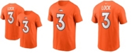 Nike Men's Drew Lock Orange Denver Broncos Player Name and Number T-shirt
